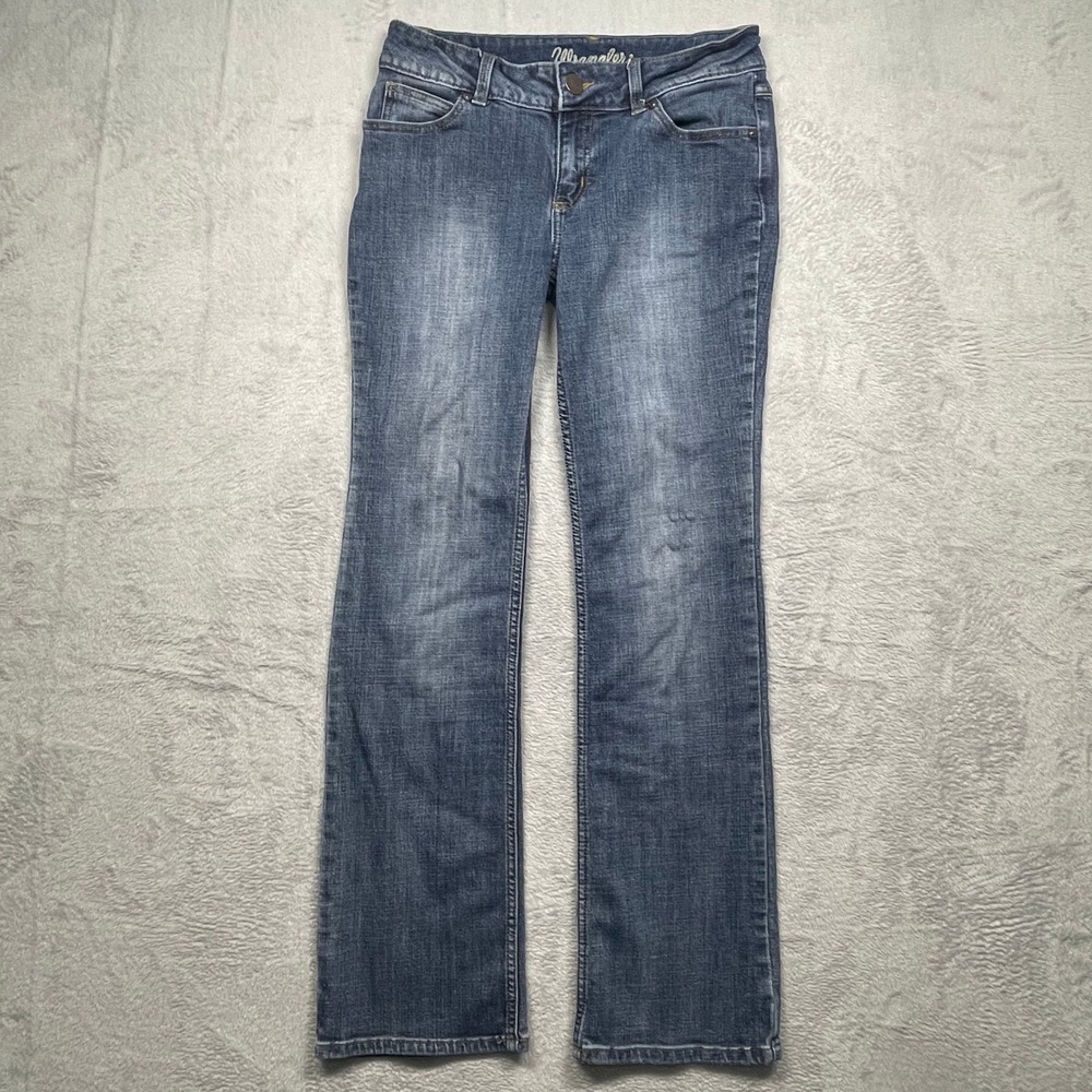 Wrangler Boot Cut Jeans Women 5 x 32 Blue Medium Wash Stretch Denim
